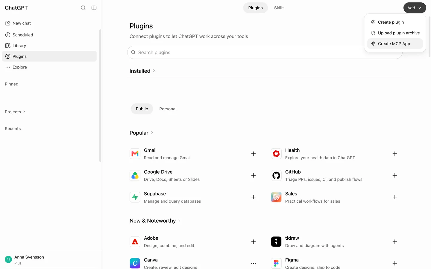 Click Create MCP App
