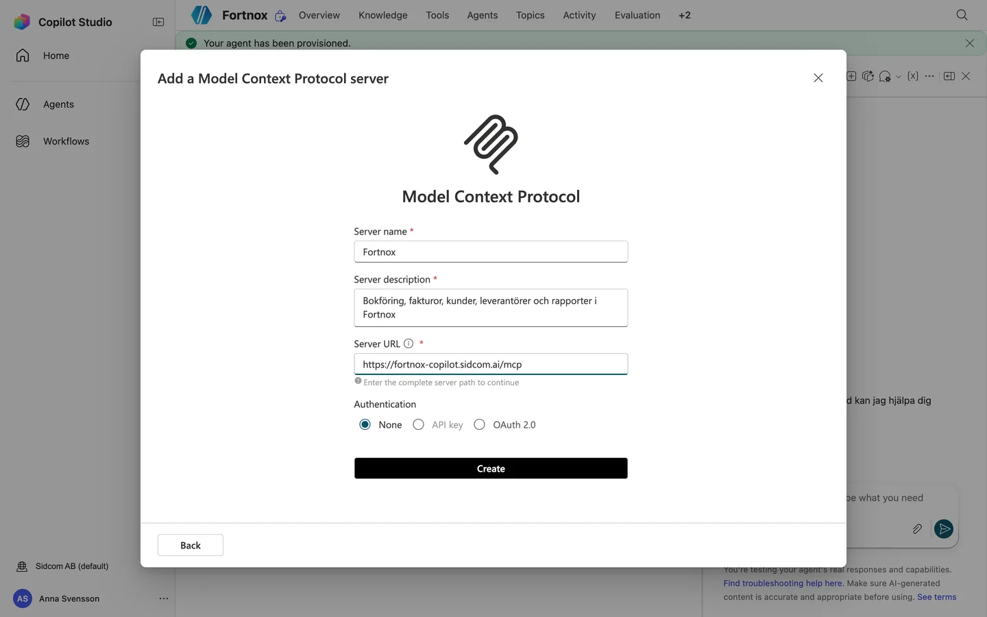 Klicka på OAuth 2.0