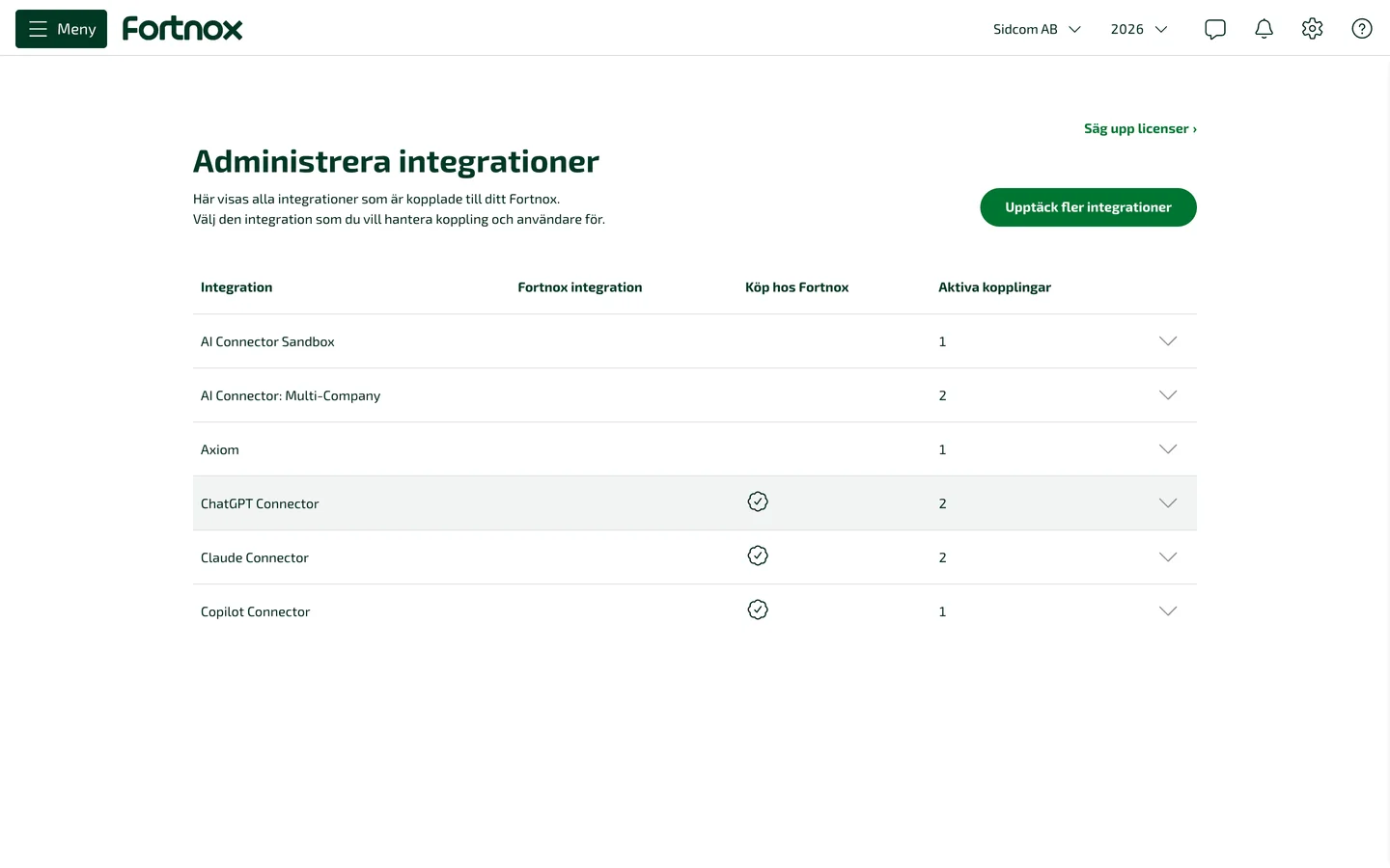 Klicka på ChatGPT Connector